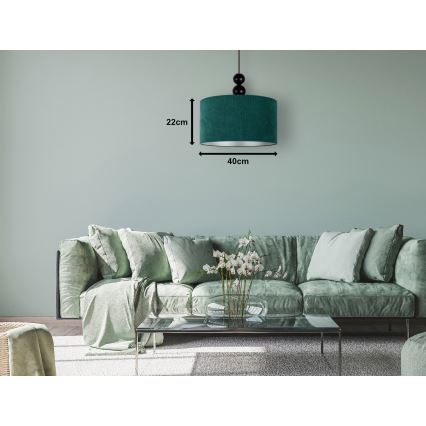 Duolla - Κρεμαστό φωτιστικό οροφής LYON 1xE27/15W/230V διάμετρος 40 cm πράσινο