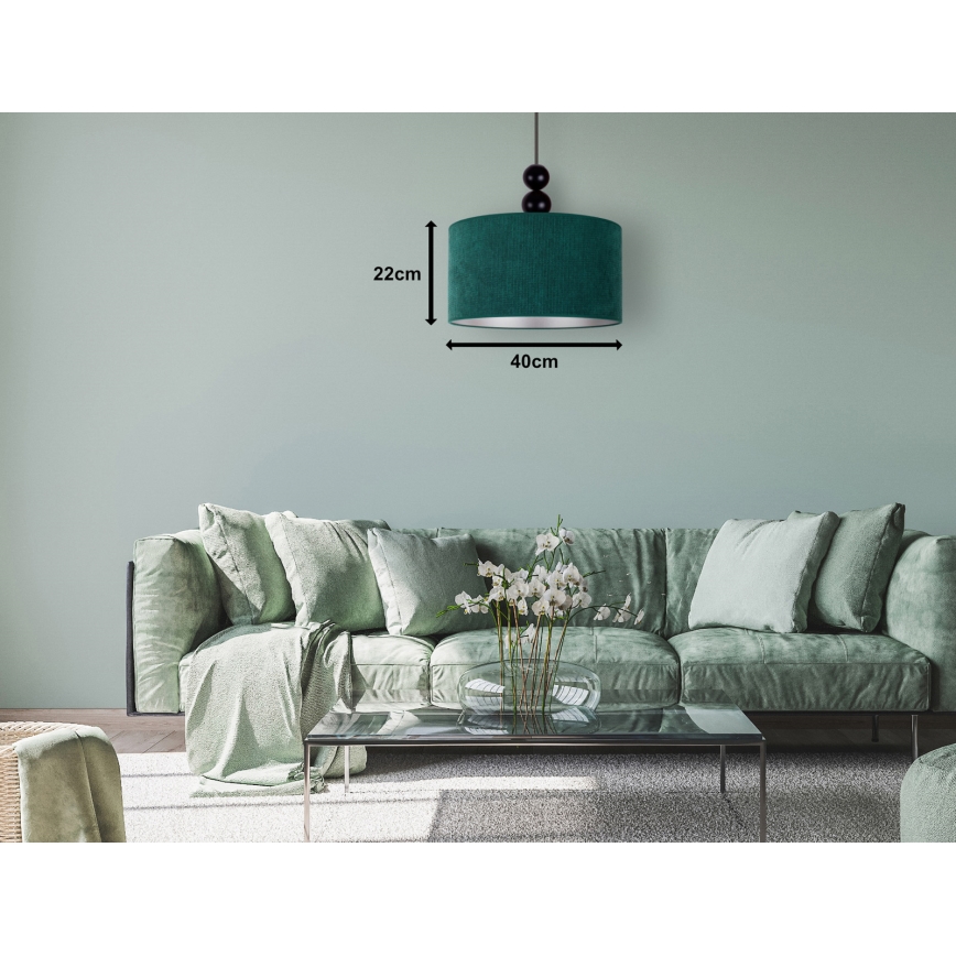 Duolla - Κρεμαστό φωτιστικό οροφής LYON 1xE27/15W/230V διάμετρος 40 cm πράσινο