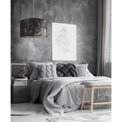 Duolla - Κρεμαστό φωτιστικό οροφής MARBLE 1xE27/40W/230V διάμετρος 45 cm μαύρο/λευκό