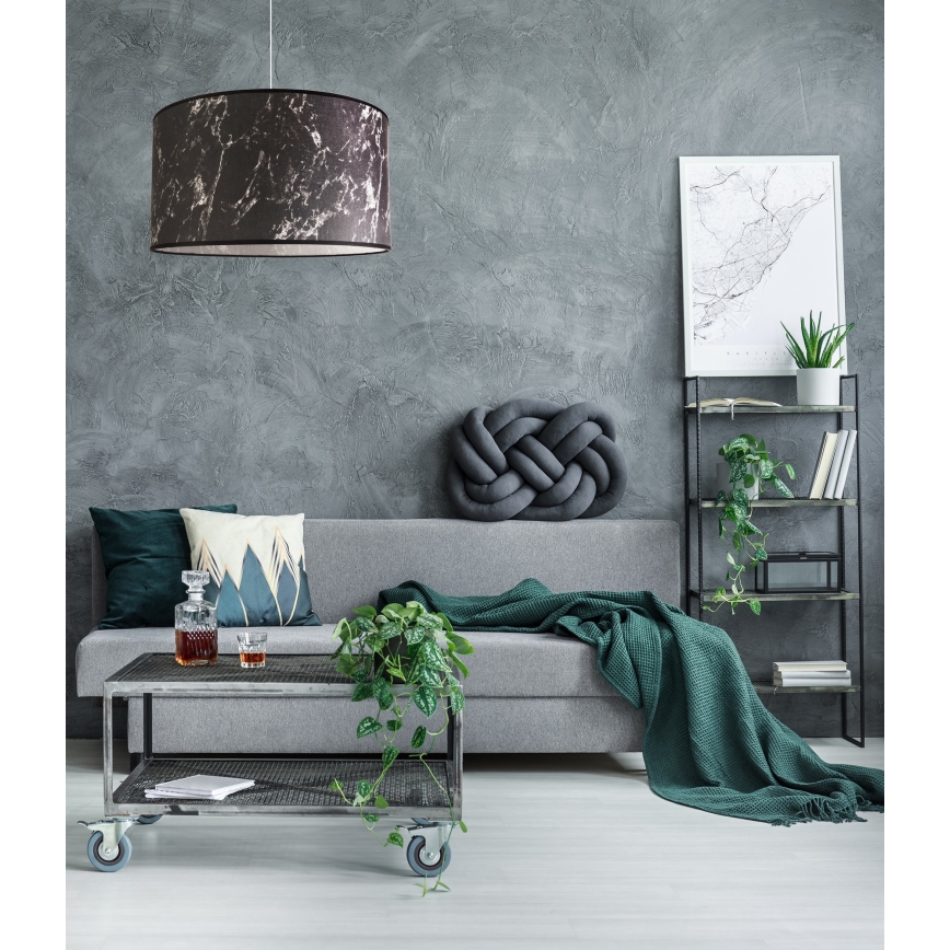 Duolla - Κρεμαστό φωτιστικό οροφής MARBLE 1xE27/40W/230V διάμετρος 45 cm μαύρο/λευκό