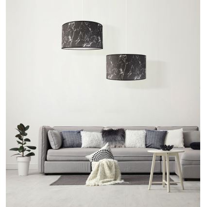 Duolla - Κρεμαστό φωτιστικό οροφής MARBLE 1xE27/40W/230V διάμετρος 45 cm μαύρο/λευκό