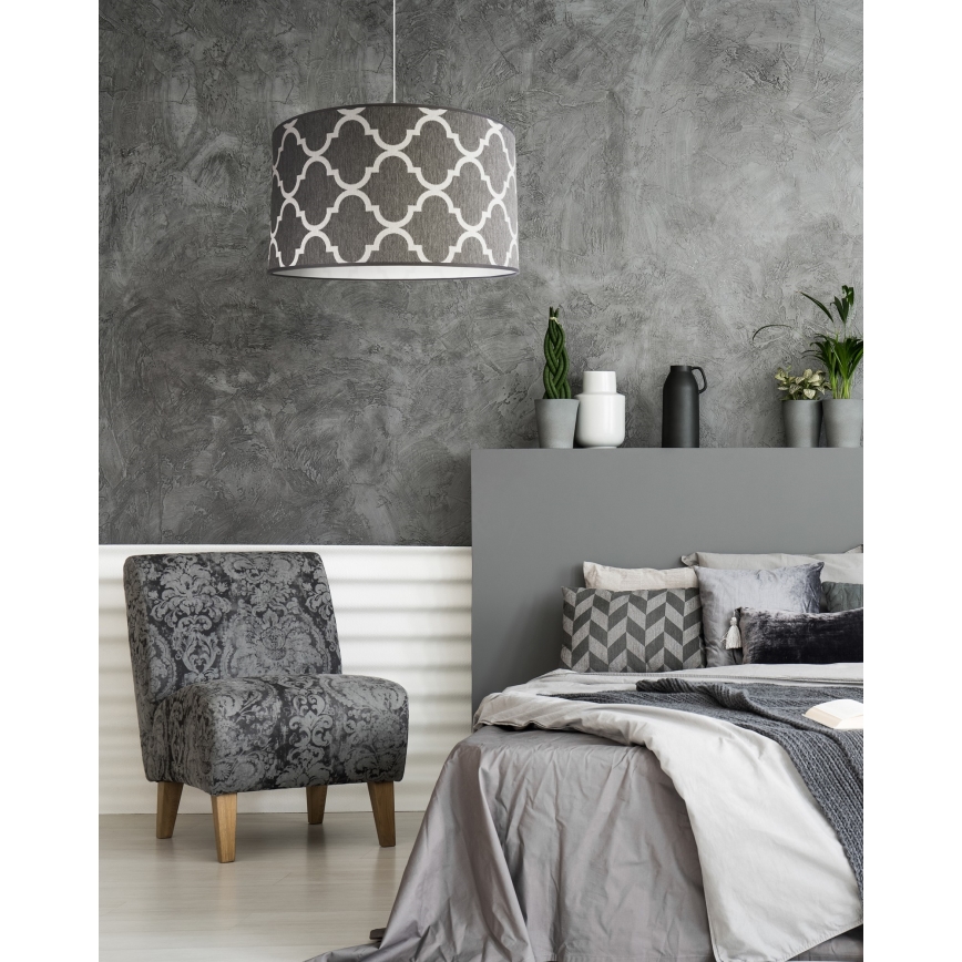 Duolla - Κρεμαστό φωτιστικό οροφής MAROKO 1xE27/40W/230V διάμετρος 45 cm γκρι/λευκό
