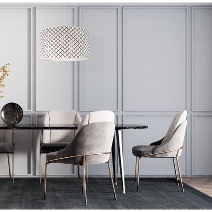 Duolla - Κρεμαστό φωτιστικό οροφής MAROKO 1xE27/40W/230V διάμετρος 45 cm λευκό/μαύρο