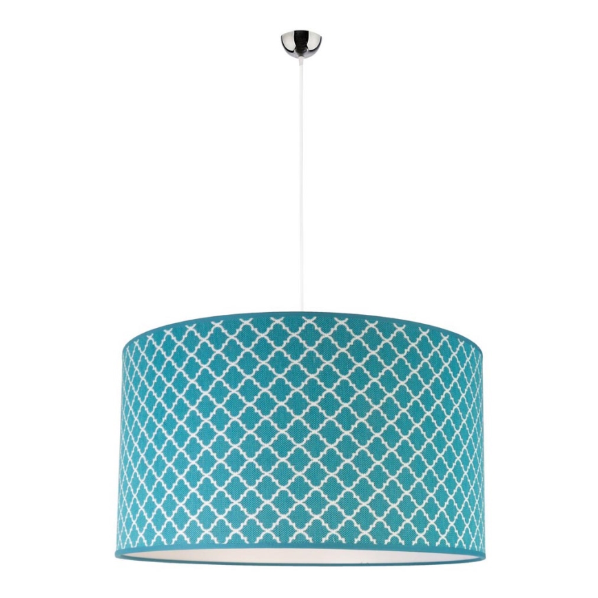 Duolla - Κρεμαστό φωτιστικό οροφής MAROKO 1xE27/40W/230V διάμετρος 45 cm τιρκουάζ/λευκό