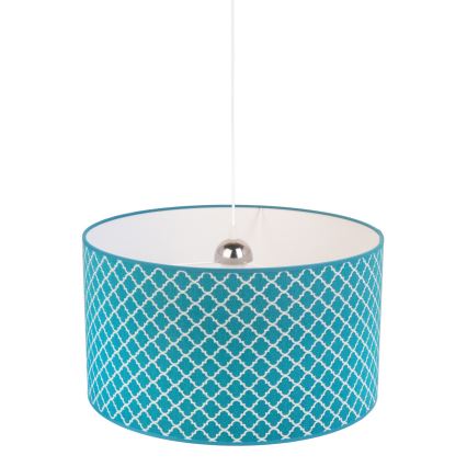 Duolla - Κρεμαστό φωτιστικό οροφής MAROKO 1xE27/40W/230V διάμετρος 45 cm τιρκουάζ/λευκό
