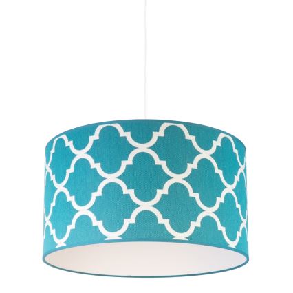 Duolla - Κρεμαστό φωτιστικό οροφής MAROKO 1xE27/40W/230V διάμετρος 45 cm τουρκουάζ/λευκό