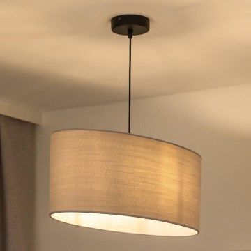 Duolla - Κρεμαστό φωτιστικό οροφής OVAL 1xE27/15W/230V γκρι