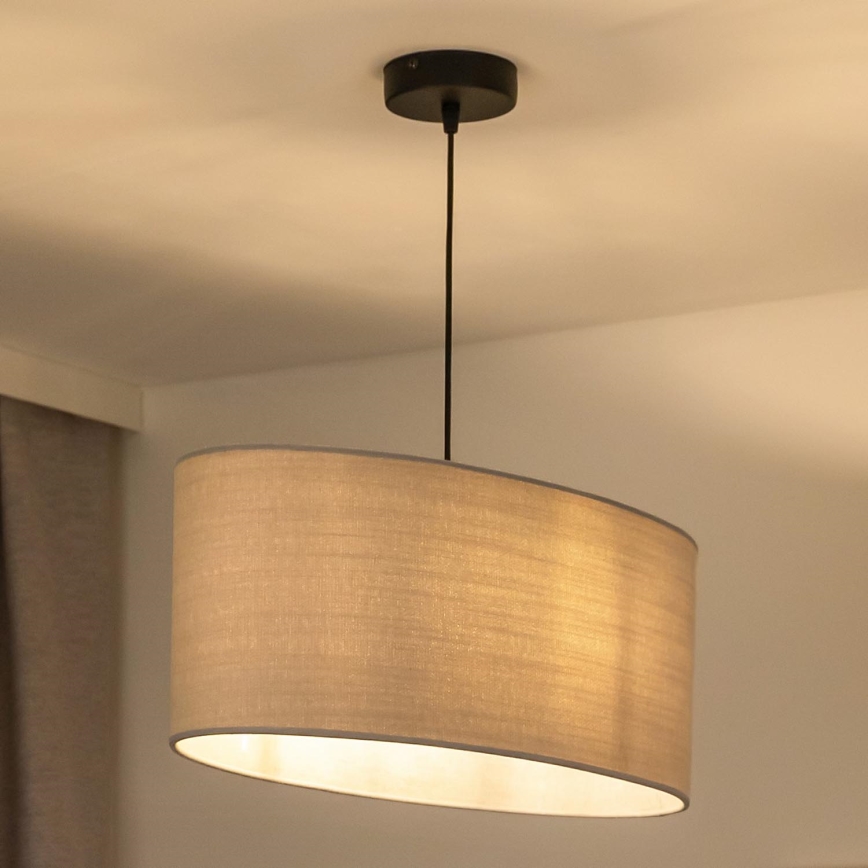 Duolla - Κρεμαστό φωτιστικό οροφής OVAL 1xE27/15W/230V γκρι