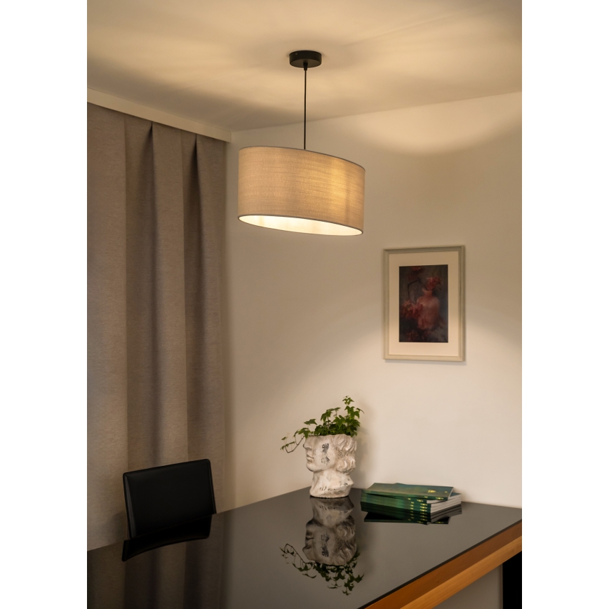 Duolla - Κρεμαστό φωτιστικό οροφής OVAL 1xE27/15W/230V γκρι