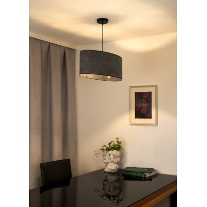 Duolla - Κρεμαστό φωτιστικό οροφής OVAL 1xE27/15W/230V γκρι