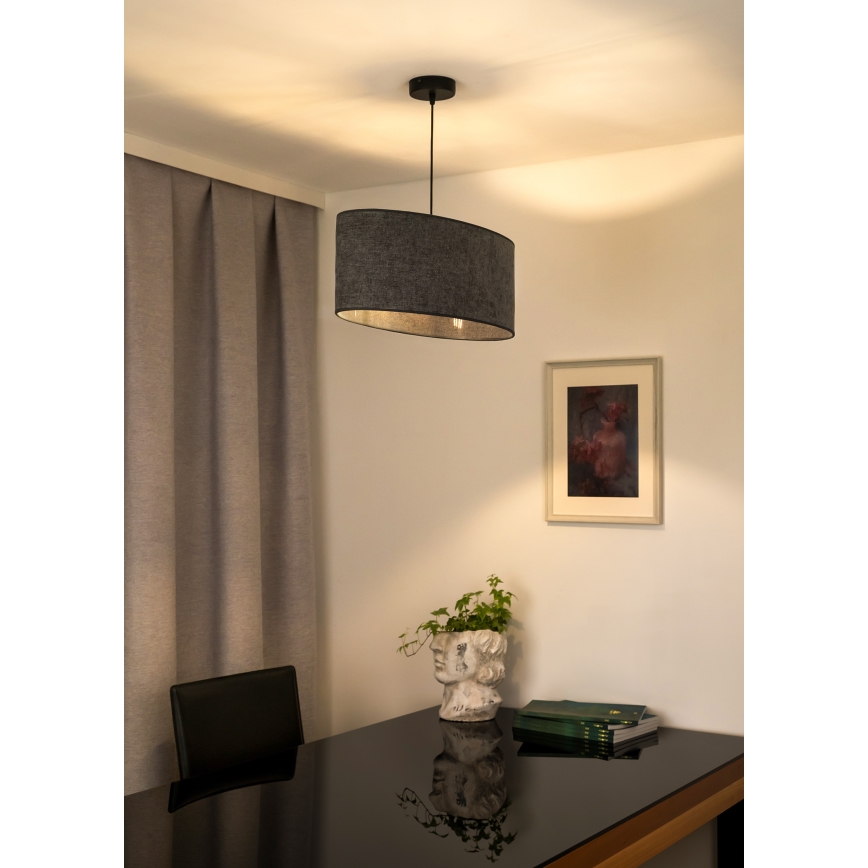 Duolla - Κρεμαστό φωτιστικό οροφής OVAL 1xE27/15W/230V γκρι