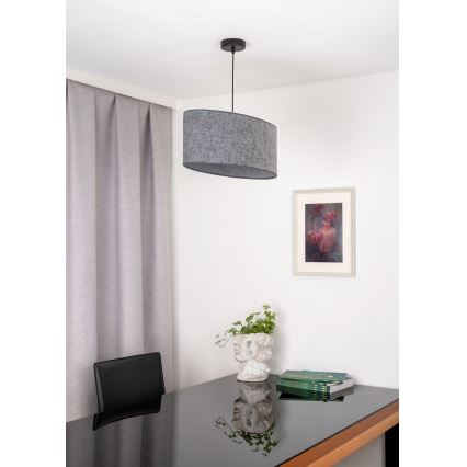 Duolla - Κρεμαστό φωτιστικό οροφής OVAL 1xE27/15W/230V γκρι