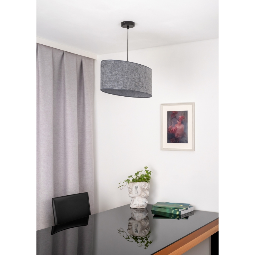 Duolla - Κρεμαστό φωτιστικό οροφής OVAL 1xE27/15W/230V γκρι