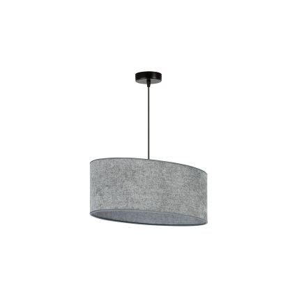 Duolla - Κρεμαστό φωτιστικό οροφής OVAL 1xE27/15W/230V γκρι