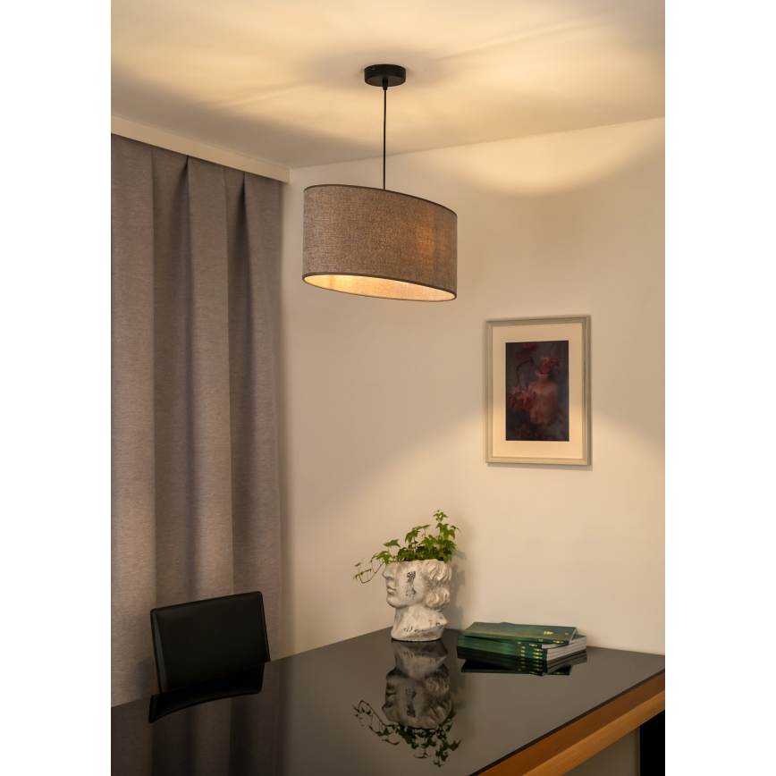 Duolla - Κρεμαστό φωτιστικό οροφής OVAL 1xE27/15W/230V καφέ