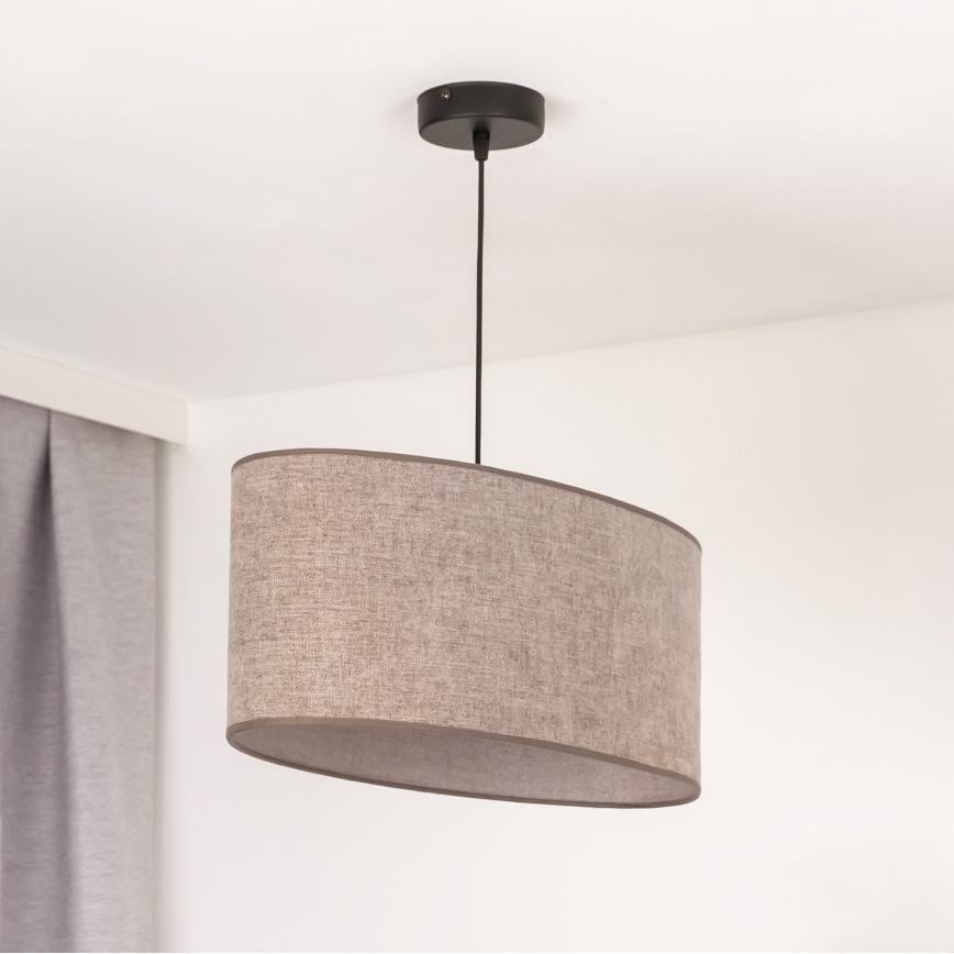 Duolla - Κρεμαστό φωτιστικό οροφής OVAL 1xE27/15W/230V καφέ