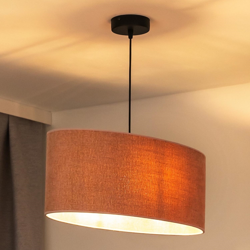 Duolla - Κρεμαστό φωτιστικό οροφής OVAL 1xE27/15W/230V ροζ