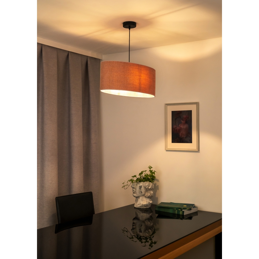Duolla - Κρεμαστό φωτιστικό οροφής OVAL 1xE27/15W/230V ροζ