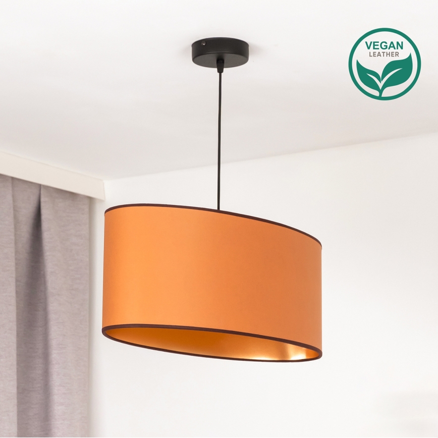 Duolla - Κρεμαστό φωτιστικό οροφής OVAL VEGAN 1xE27/15W/230V καφέ