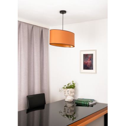Duolla - Κρεμαστό φωτιστικό οροφής OVAL VEGAN 1xE27/15W/230V καφέ