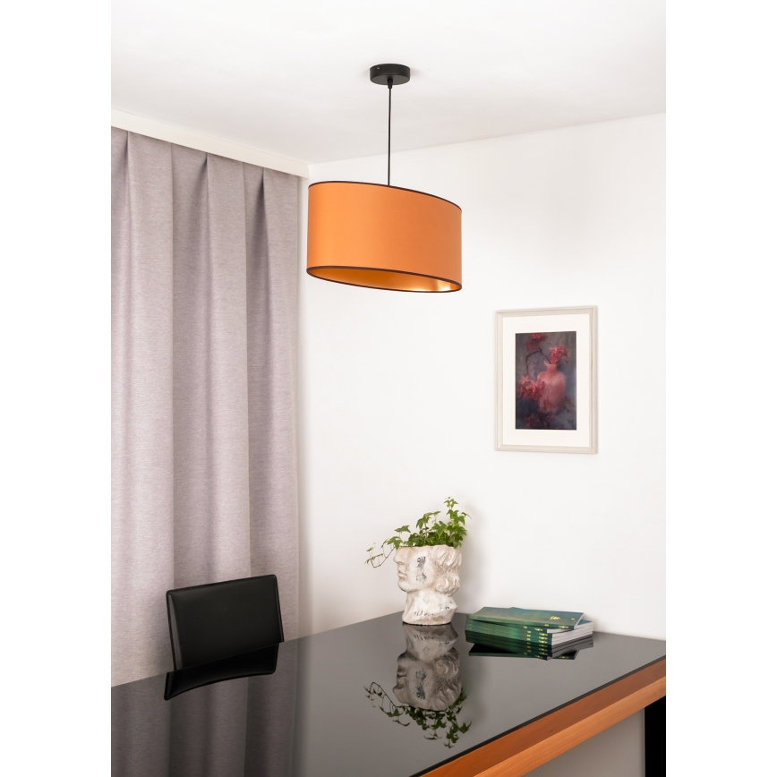 Duolla - Κρεμαστό φωτιστικό οροφής OVAL VEGAN 1xE27/15W/230V καφέ
