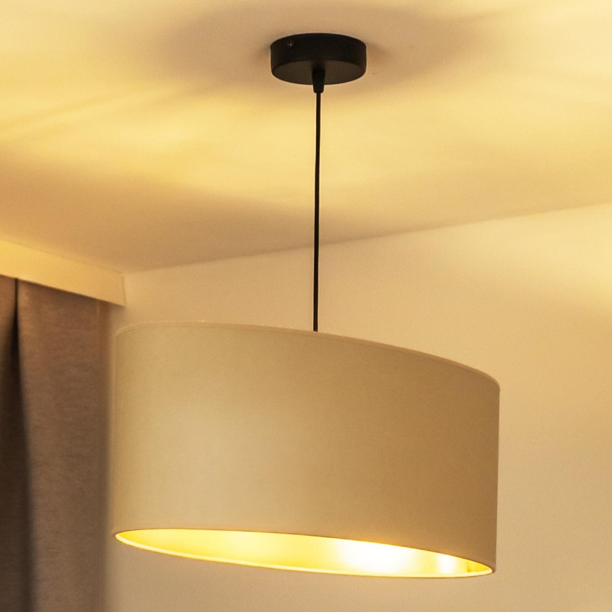 Duolla - Κρεμαστό φωτιστικό οροφής OVAL VEGAN 1xE27/15W/230V κρεμ