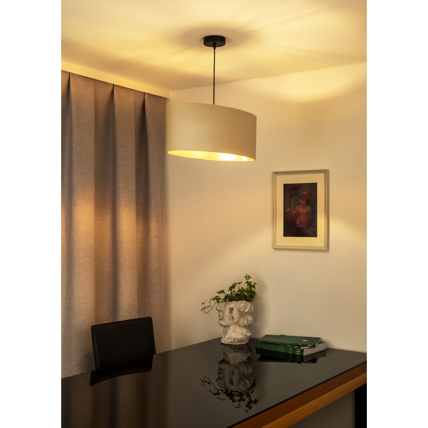 Duolla - Κρεμαστό φωτιστικό οροφής OVAL VEGAN 1xE27/15W/230V κρεμ
