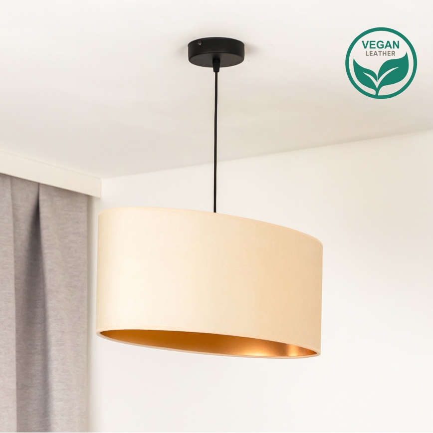 Duolla - Κρεμαστό φωτιστικό οροφής OVAL VEGAN 1xE27/15W/230V κρεμ