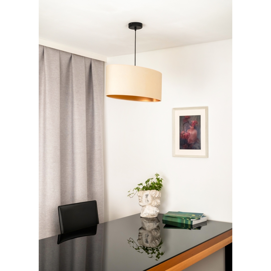 Duolla - Κρεμαστό φωτιστικό οροφής OVAL VEGAN 1xE27/15W/230V κρεμ