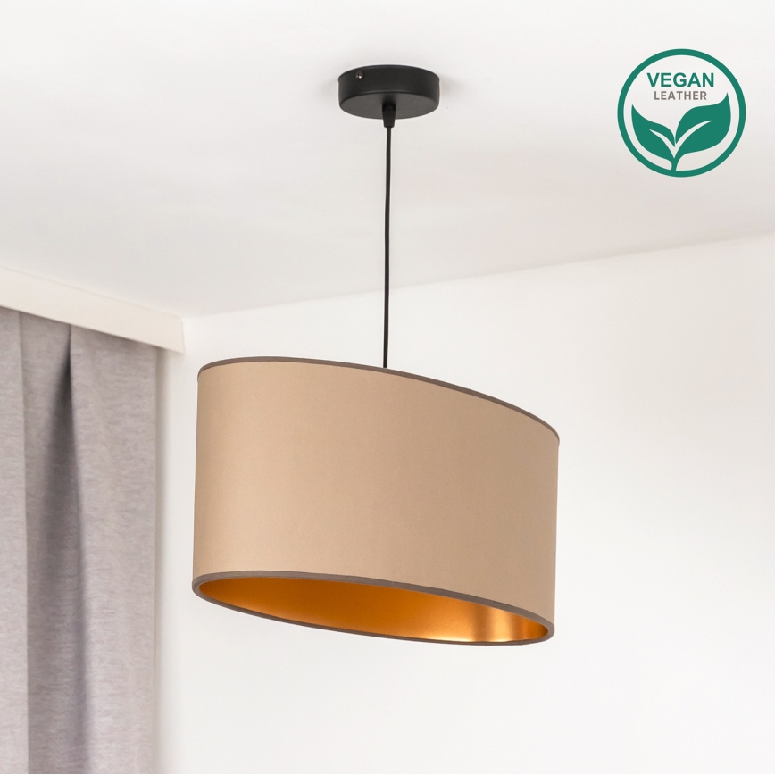 Duolla -Κρεμαστό φωτιστικό οροφής OVAL VEGAN 1xE27/15W/230V μπεζ