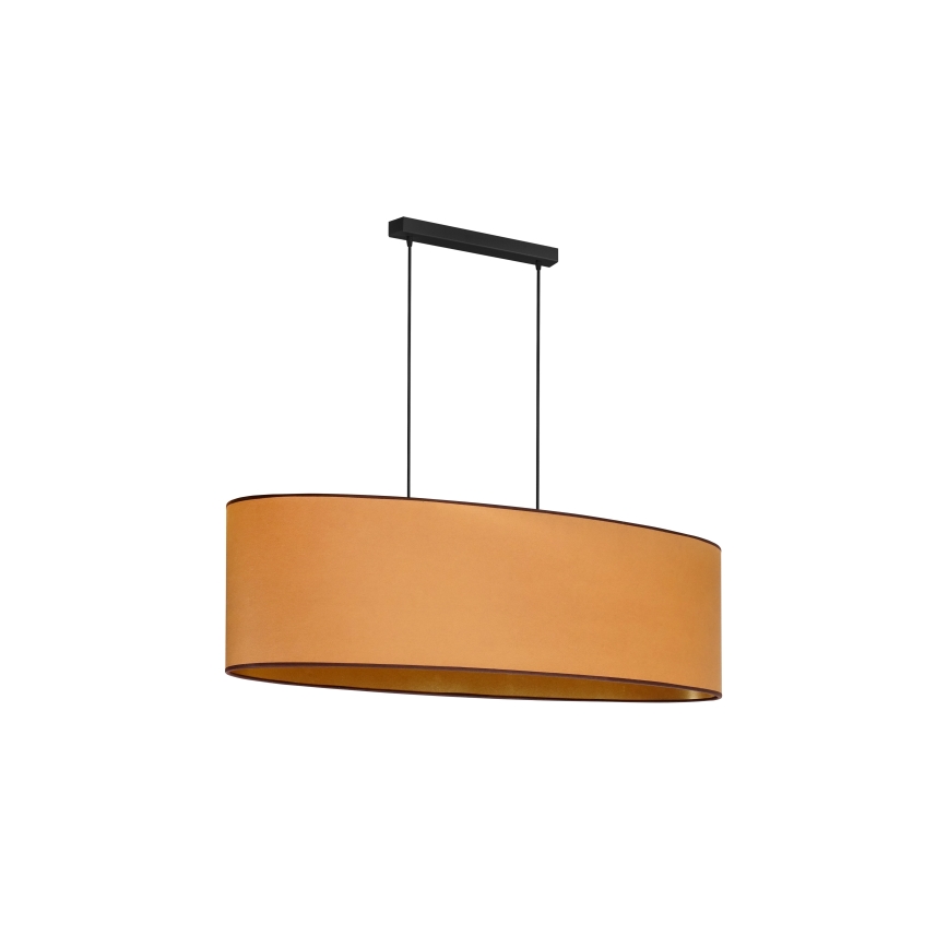 Duolla - Κρεμαστό φωτιστικό οροφής OVAL VEGAN 2xE27/15W/230V καφέ