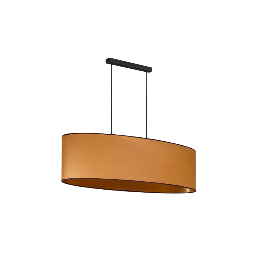 Duolla - Κρεμαστό φωτιστικό οροφής OVAL VEGAN 2xE27/15W/230V καφέ