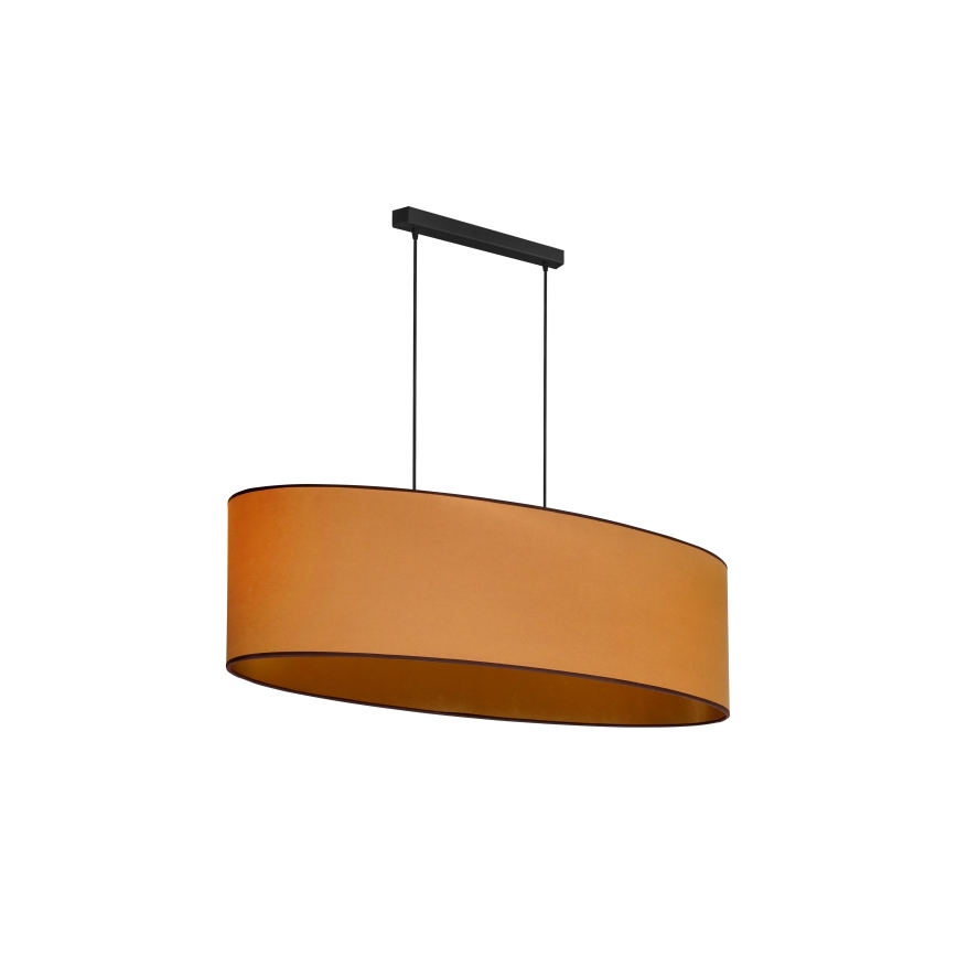 Duolla - Κρεμαστό φωτιστικό οροφής OVAL VEGAN 2xE27/15W/230V καφέ