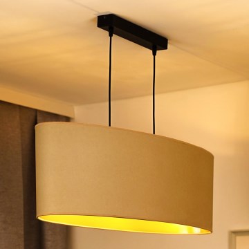 Duolla - Κρεμαστό φωτιστικό οροφής OVAL VEGAN 2xE27/15W/230V κρεμ