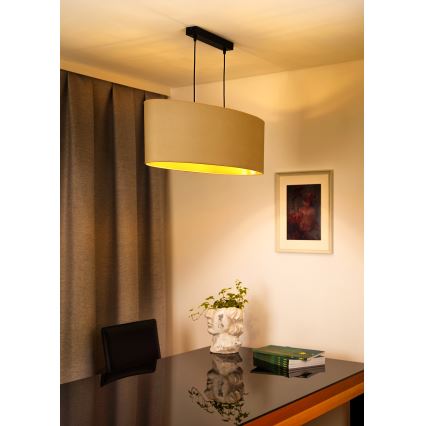Duolla - Κρεμαστό φωτιστικό οροφής OVAL VEGAN 2xE27/15W/230V κρεμ