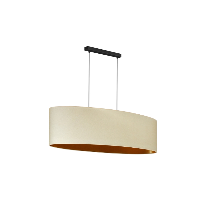 Duolla - Κρεμαστό φωτιστικό οροφής OVAL VEGAN 2xE27/15W/230V κρεμ