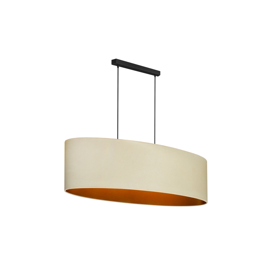 Duolla - Κρεμαστό φωτιστικό οροφής OVAL VEGAN 2xE27/15W/230V κρεμ