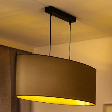 Duolla -Κρεμαστό φωτιστικό οροφής OVAL VEGAN 2xE27/15W/230V μπεζ