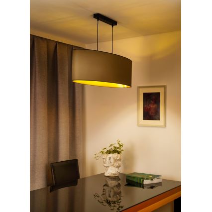Duolla -Κρεμαστό φωτιστικό οροφής OVAL VEGAN 2xE27/15W/230V μπεζ