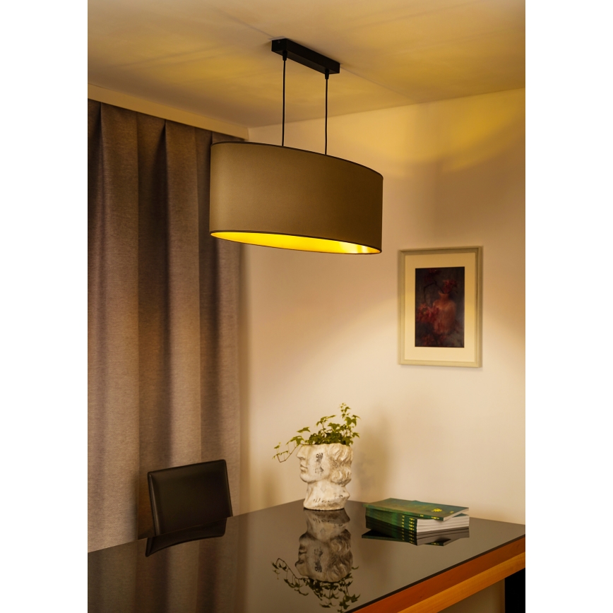 Duolla -Κρεμαστό φωτιστικό οροφής OVAL VEGAN 2xE27/15W/230V μπεζ