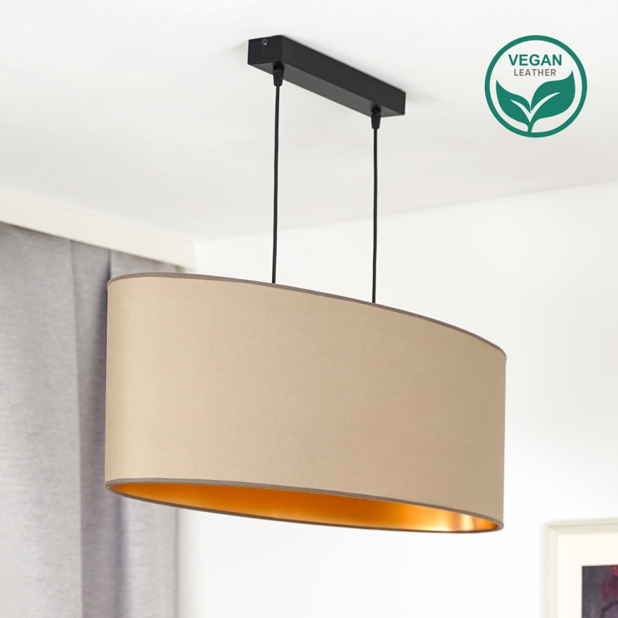 Duolla -Κρεμαστό φωτιστικό οροφής OVAL VEGAN 2xE27/15W/230V μπεζ