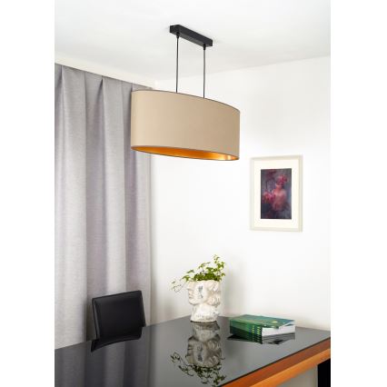 Duolla -Κρεμαστό φωτιστικό οροφής OVAL VEGAN 2xE27/15W/230V μπεζ