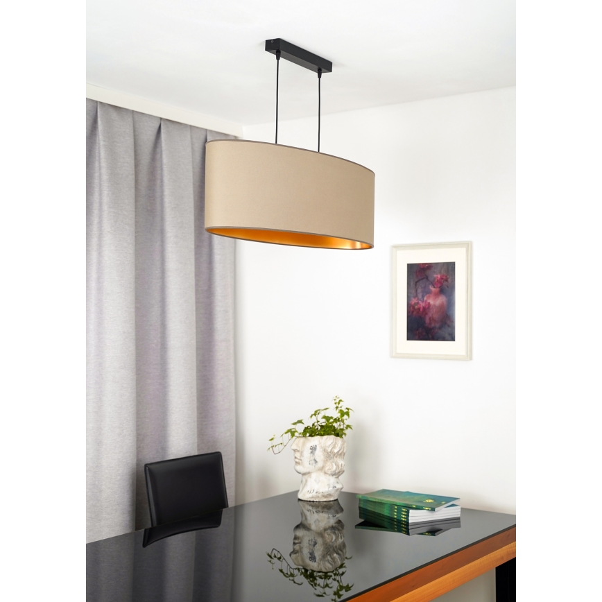 Duolla -Κρεμαστό φωτιστικό οροφής OVAL VEGAN 2xE27/15W/230V μπεζ