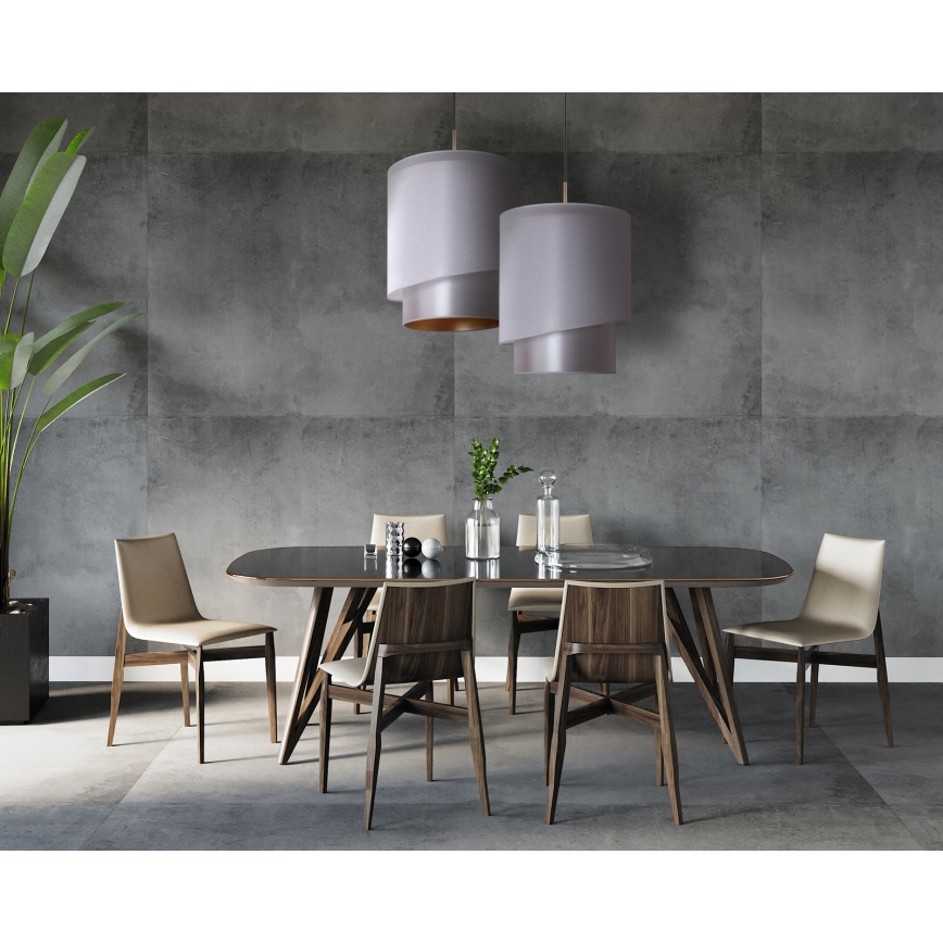 Duolla - Κρεμαστό φωτιστικό οροφής PARIS 1xE27/15W/230V διάμετρος 40 cm ασημί/χρυσό