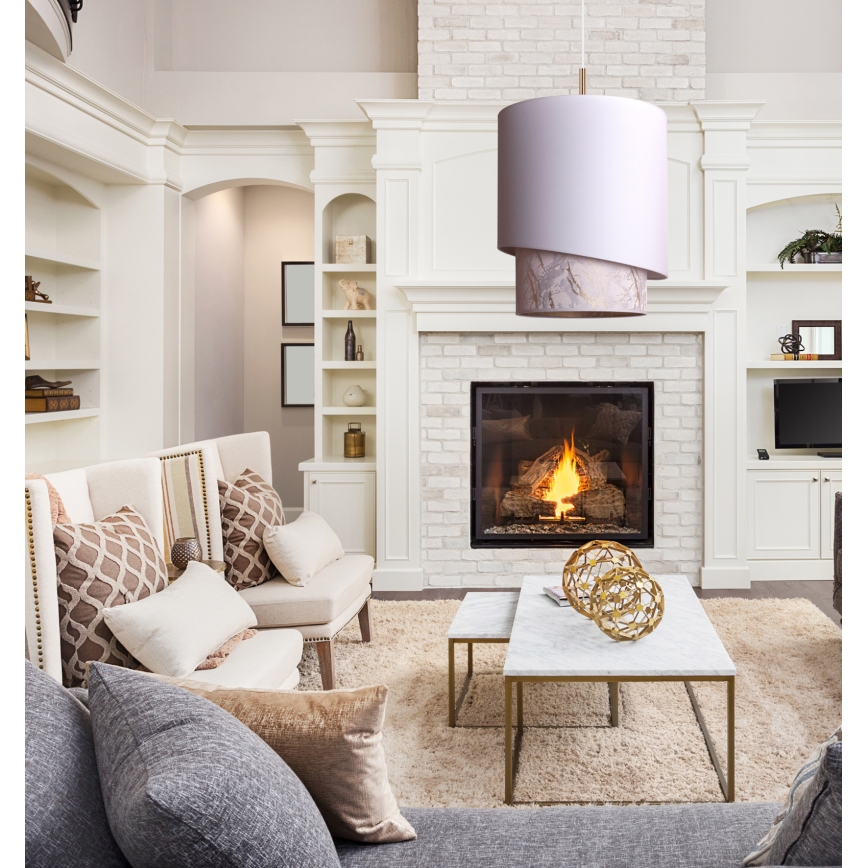 Duolla - Κρεμαστό φωτιστικό οροφής PARIS 1xE27/15W/230V διάμετρος 40 cm λευκό/μπεζ