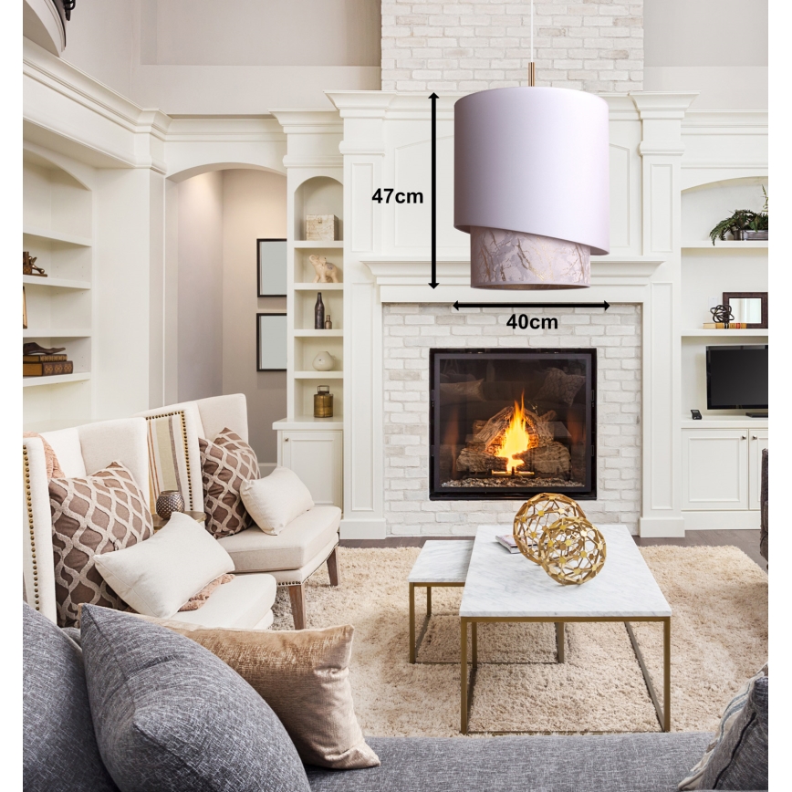 Duolla - Κρεμαστό φωτιστικό οροφής PARIS 1xE27/15W/230V διάμετρος 40 cm λευκό/μπεζ