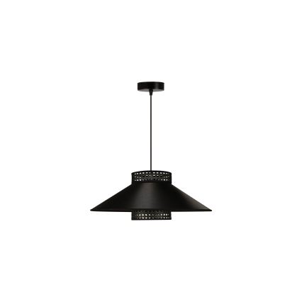 Duolla - Κρεμαστό φωτιστικό οροφής RIO RATTAN 1xE27/15W/230V διάμετρος 45 cm μαύρο/χρυσό