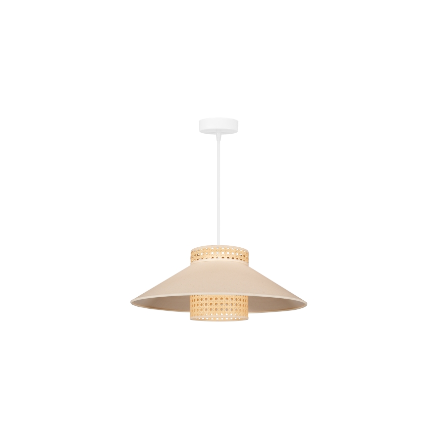 Duolla - Κρεμαστό φωτιστικό οροφής RIO RATTAN 1xE27/15W/230V διάμετρος 45 cm μπεζ/rattan
