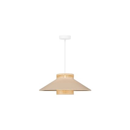 Duolla - Κρεμαστό φωτιστικό οροφής RIO RATTAN 1xE27/15W/230V διάμετρος 45 cm μπεζ/rattan