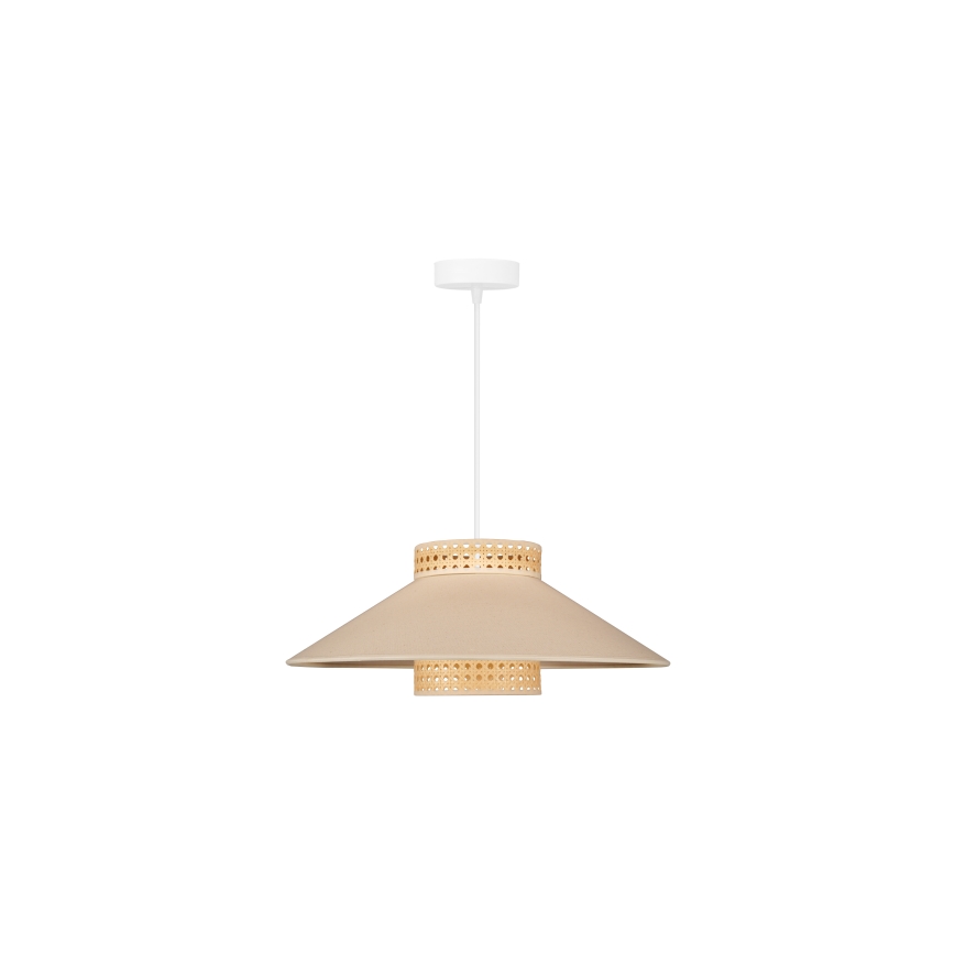 Duolla - Κρεμαστό φωτιστικό οροφής RIO RATTAN 1xE27/15W/230V διάμετρος 45 cm μπεζ/rattan